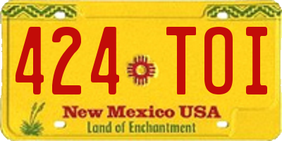 NM license plate 424TOI