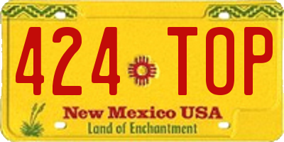 NM license plate 424TOP
