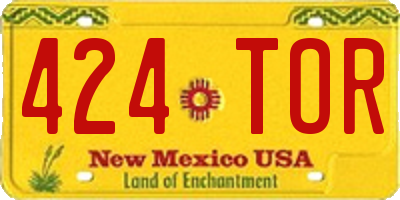 NM license plate 424TOR