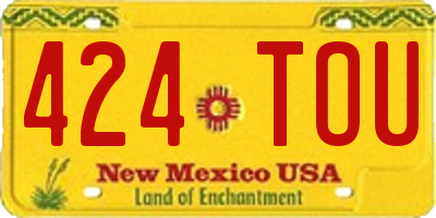 NM license plate 424TOU