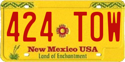 NM license plate 424TOW