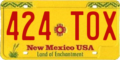 NM license plate 424TOX