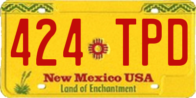 NM license plate 424TPD