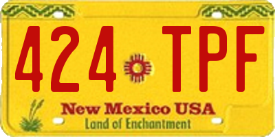 NM license plate 424TPF