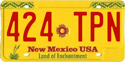 NM license plate 424TPN