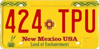 NM license plate 424TPU