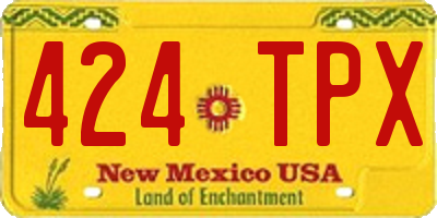 NM license plate 424TPX