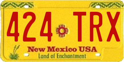 NM license plate 424TRX