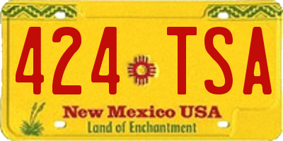 NM license plate 424TSA