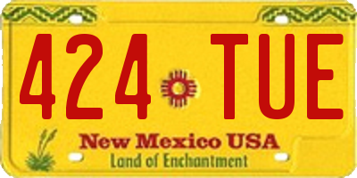 NM license plate 424TUE