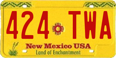 NM license plate 424TWA