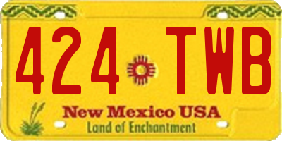 NM license plate 424TWB