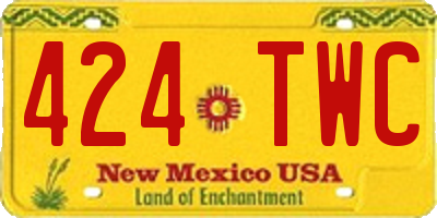 NM license plate 424TWC