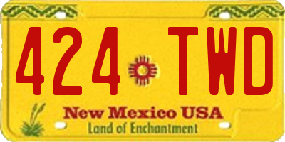 NM license plate 424TWD