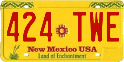 NM license plate 424TWE