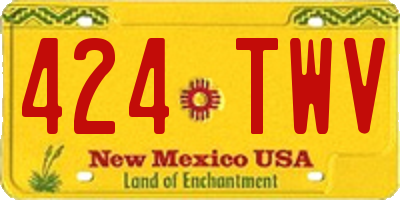 NM license plate 424TWV