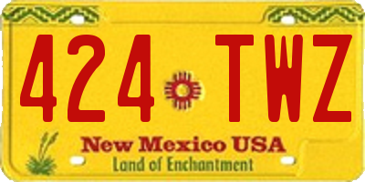 NM license plate 424TWZ