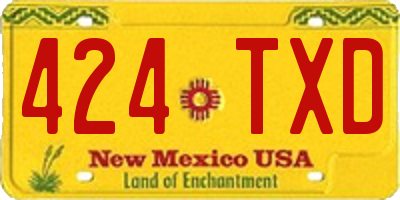 NM license plate 424TXD