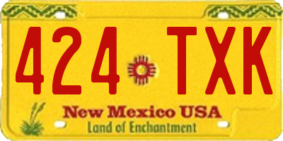 NM license plate 424TXK