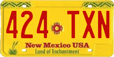 NM license plate 424TXN