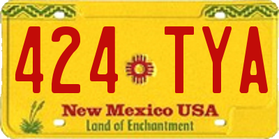 NM license plate 424TYA