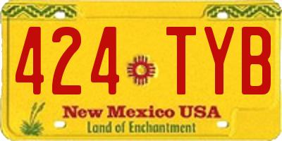 NM license plate 424TYB