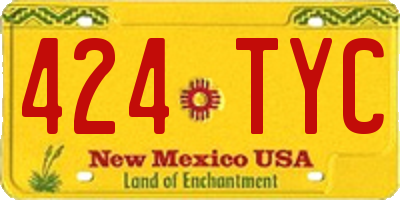 NM license plate 424TYC