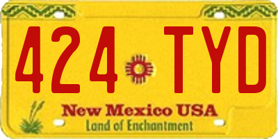 NM license plate 424TYD