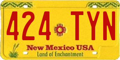 NM license plate 424TYN