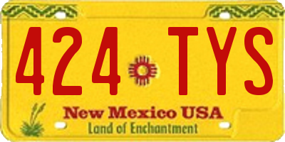 NM license plate 424TYS