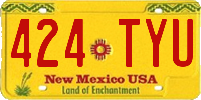 NM license plate 424TYU