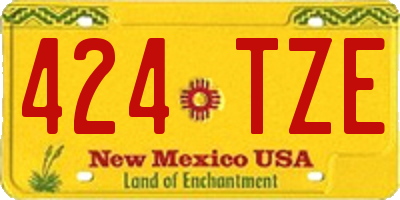 NM license plate 424TZE