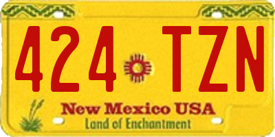 NM license plate 424TZN