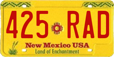 NM license plate 425RAD