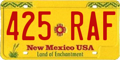 NM license plate 425RAF