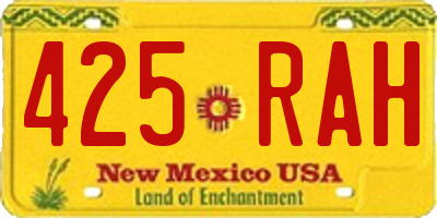 NM license plate 425RAH