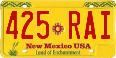 NM license plate 425RAI