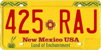 NM license plate 425RAJ