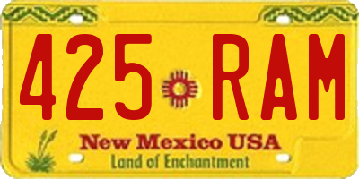 NM license plate 425RAM