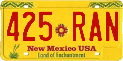 NM license plate 425RAN