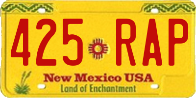 NM license plate 425RAP