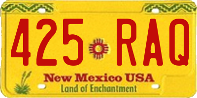 NM license plate 425RAQ
