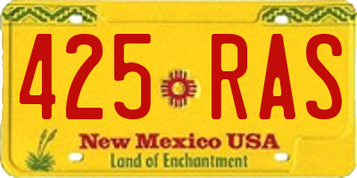 NM license plate 425RAS