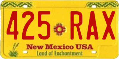 NM license plate 425RAX
