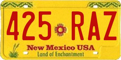 NM license plate 425RAZ