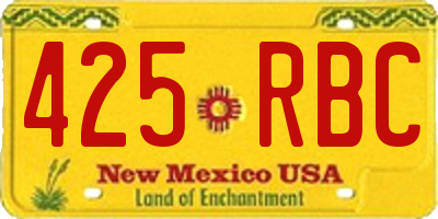 NM license plate 425RBC