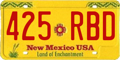 NM license plate 425RBD