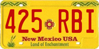 NM license plate 425RBI