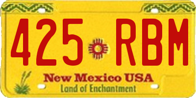 NM license plate 425RBM
