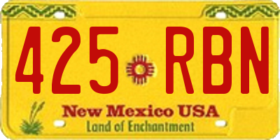 NM license plate 425RBN